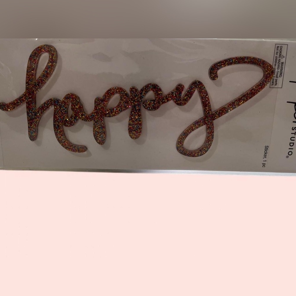 The Paper Studio “Happy” Glitter Sticker